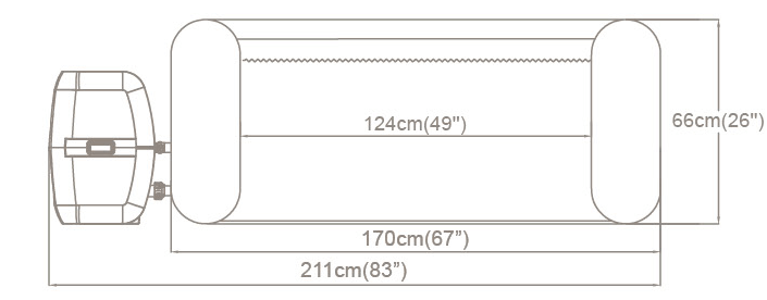 image de dimensions du spa gonflable Aruba de bestway