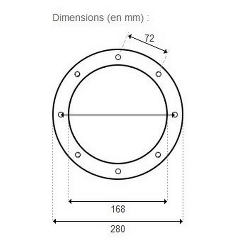 dimensions couronne frontale projecteur