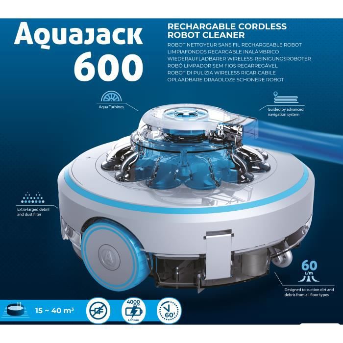 Robot de nettoyage de piscine automatique sans fil, robot de nettoyage de  piscine entièrement automatique pour piscine hors sol/creusée