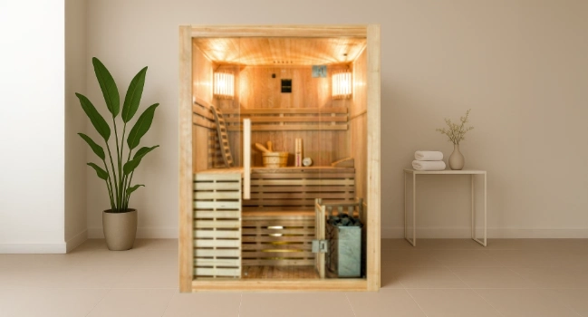Grande vitre sauna vapeur Sense Zyke