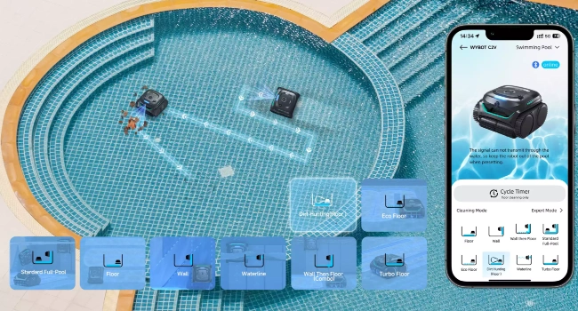 Robot piscine Wybot C2 vision application