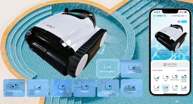 Robot piscine Wybot M1 application