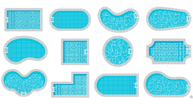 Photo de toutes les piscines auxquelles convient le robot Wybot C1